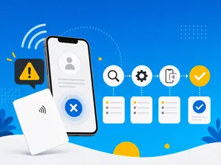 iPhone troubleshooting a vCard NFC business card with fix steps